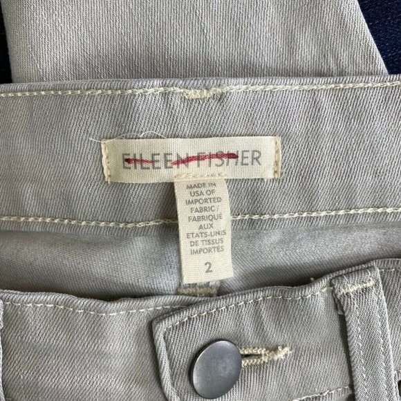 Eileen Fisher Skinny Jeans Gray Stretch Pockets 2 - Picture 7 of 8